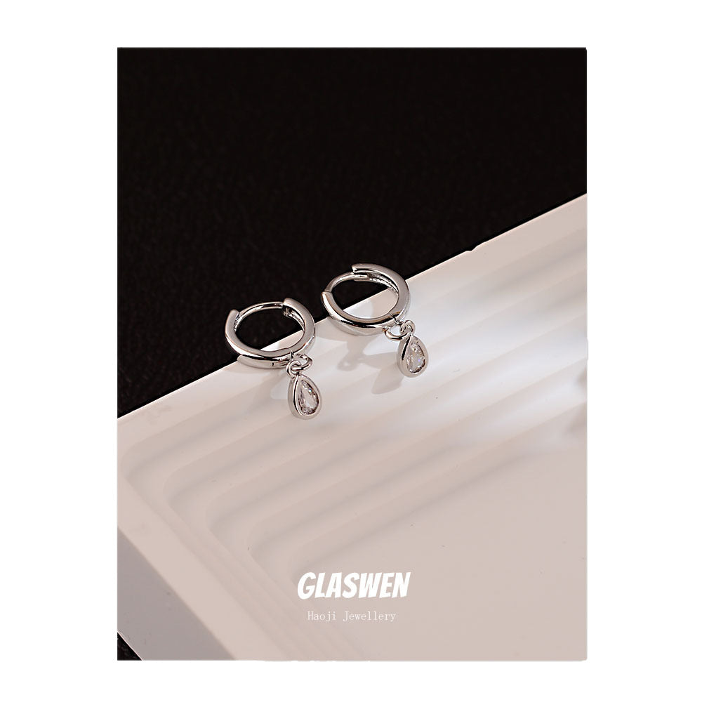 Female Niche Simple Light Luxury Ear Clip High Sense Frosty Earrings