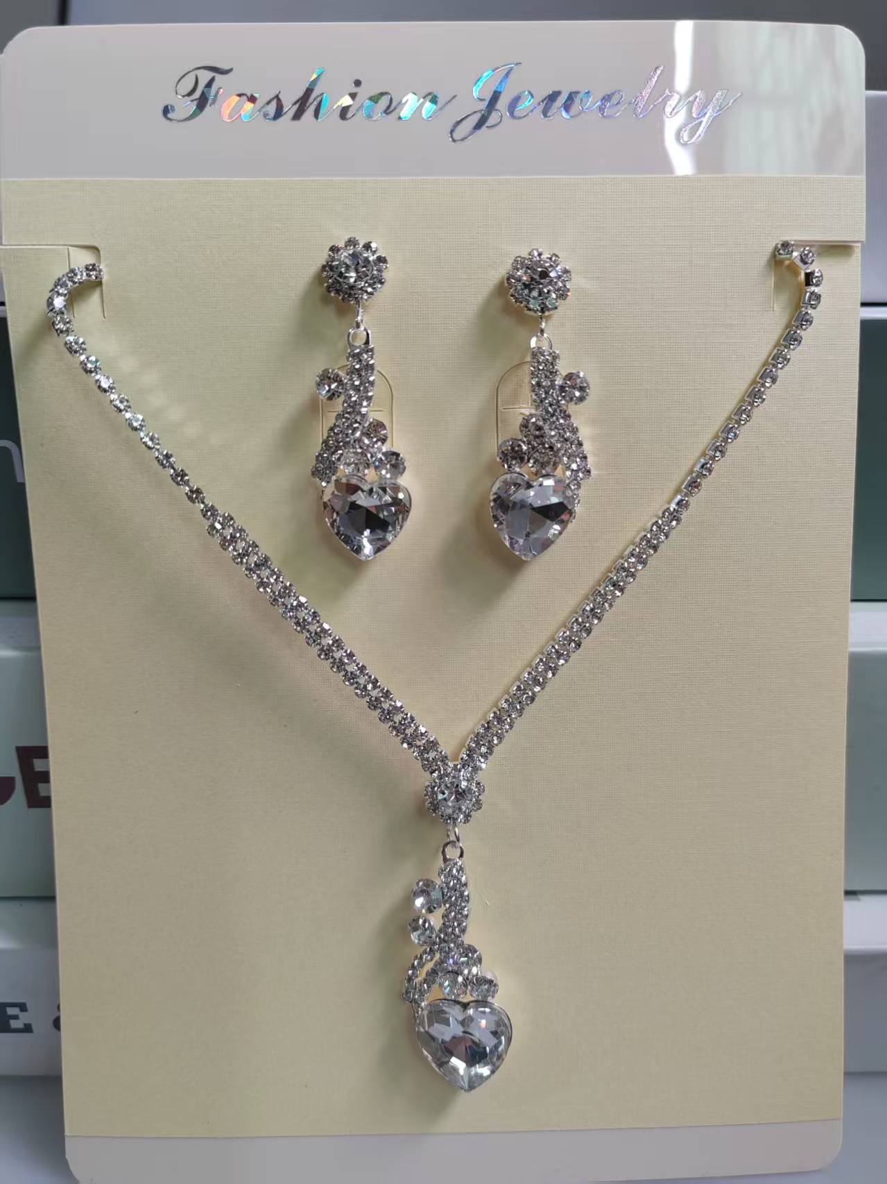 Women's Water Drop Geometry Crystal Two-piece Jewelry Set