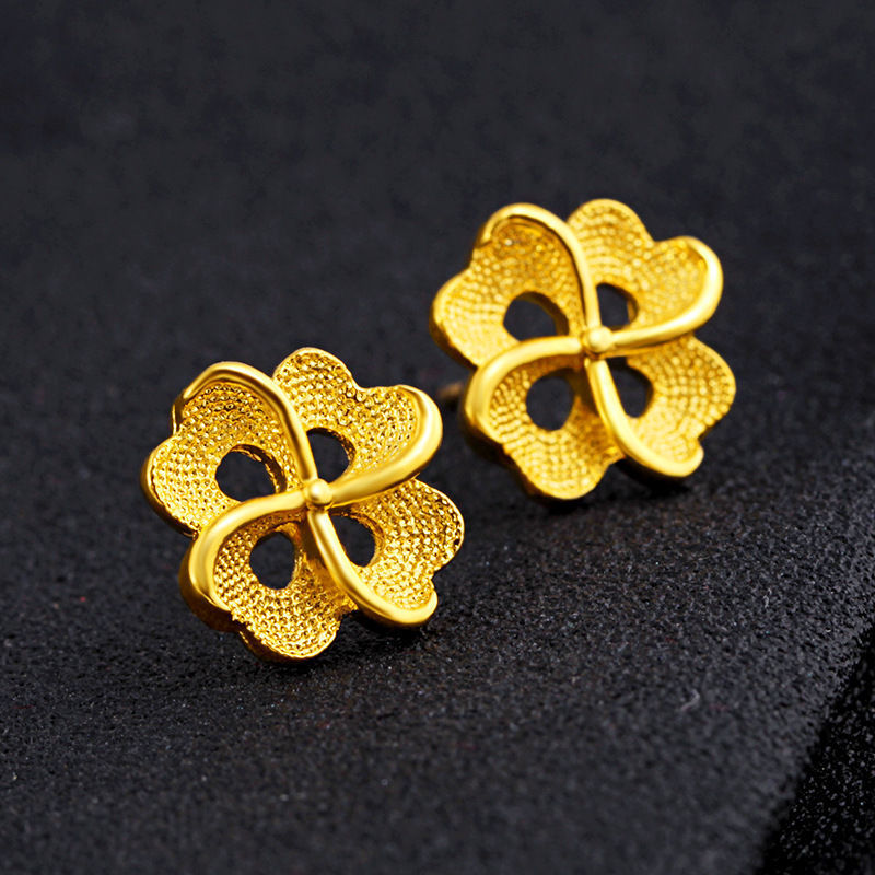 Women's Vietnam Placer Gold Rose Imitation Flower Love Rings