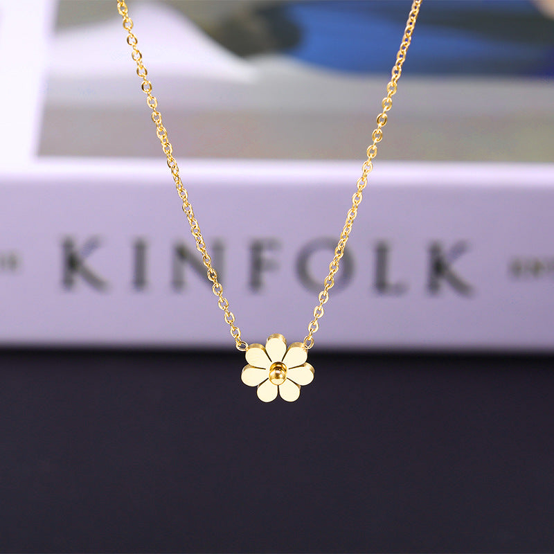 Daisy Female Rose Gold Temperamental Cold Style Clavicle Necklaces