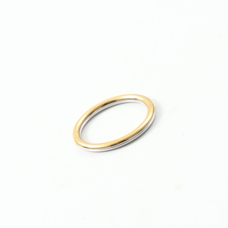 Positive Negative Two-color Arc Titanium Steel Gold Rings