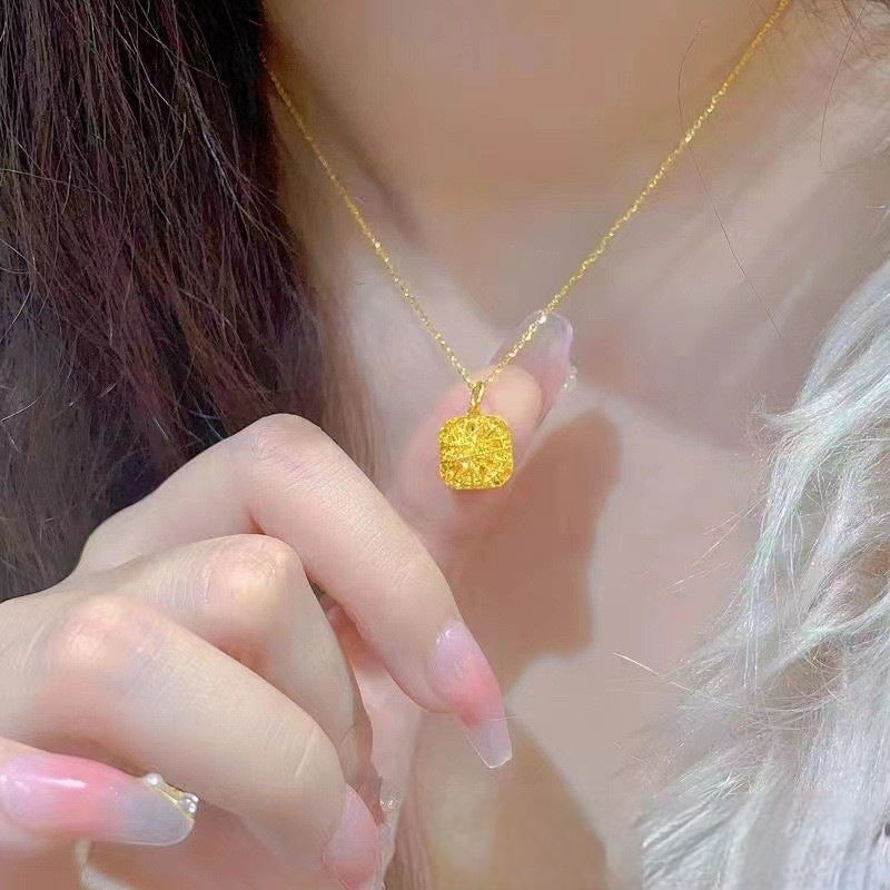 Gold Brushed Flash Elegant Sugar Integrated Chain Light Luxury Necklace
