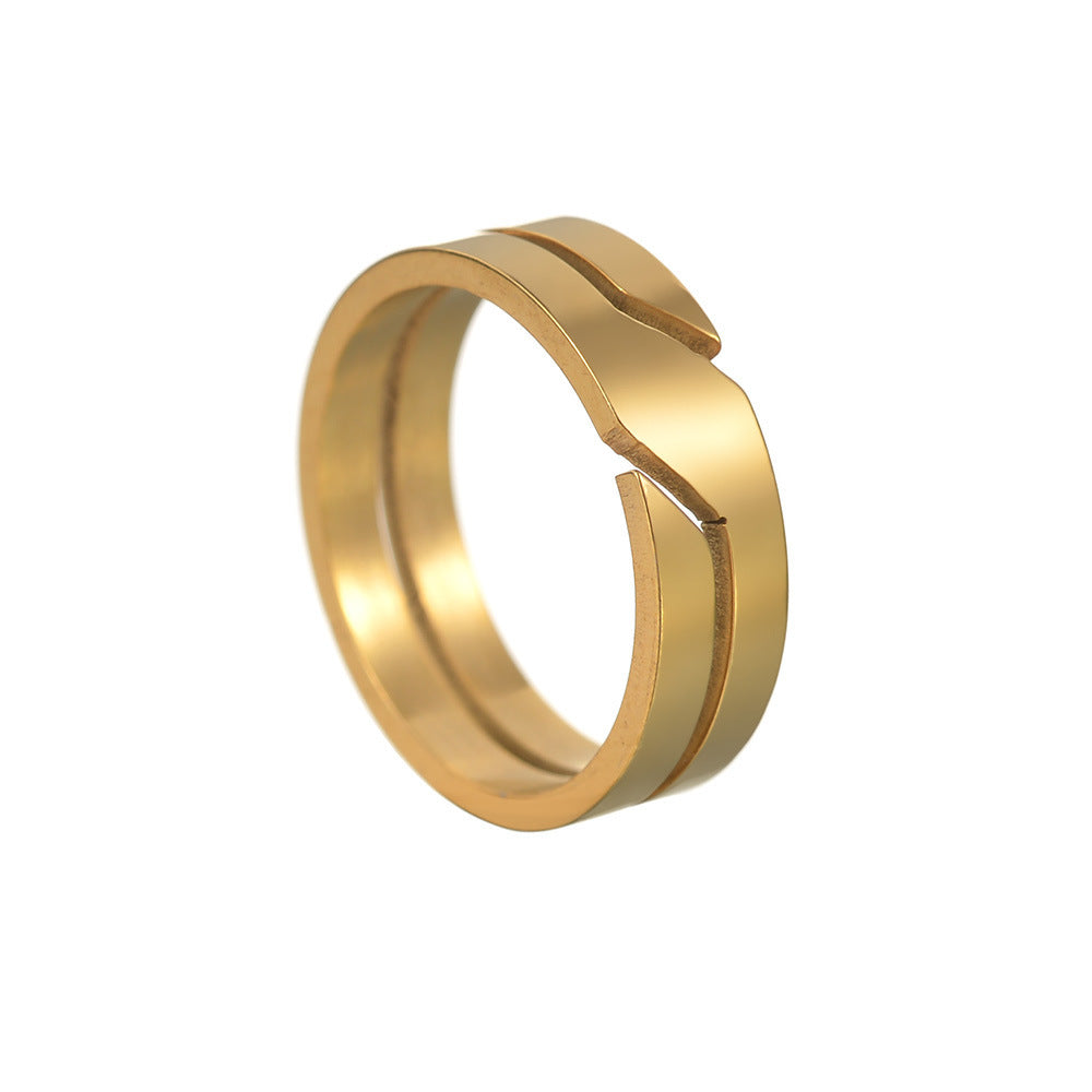 Beautiful Shaped Personality Cutting Niche Design Ring