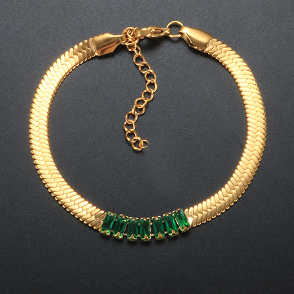 Stainless Steel Snake Bones Chain Simple Gold-plated Fashion Bracelets