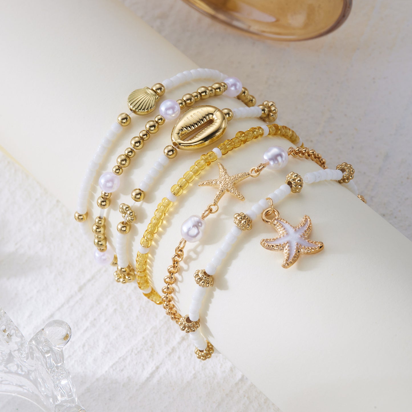 Women's Shell Summer Combination Versatile Niche Bead Bracelet