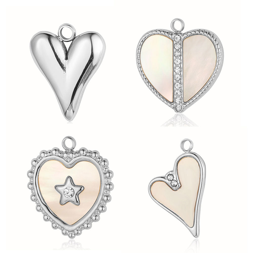 Heart Devil's Eye French Retro Titanium Steel Heart-shaped Pendants