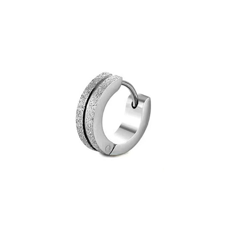 Frosted Clip Stainless Steel Personalized Hipster Earrings