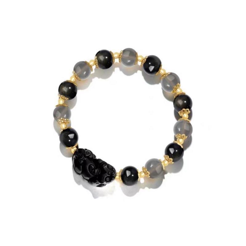 Natural Strawberry Obsidian Pi Female Niche Bracelets