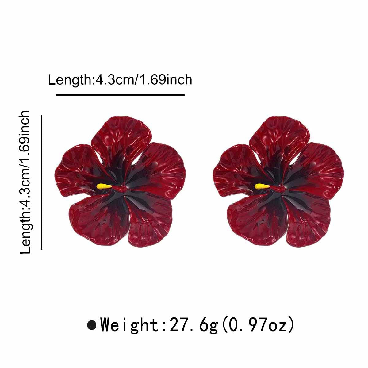 Women's Alloy Large Flower Sweet Personality Color Enamel Stud Earrings