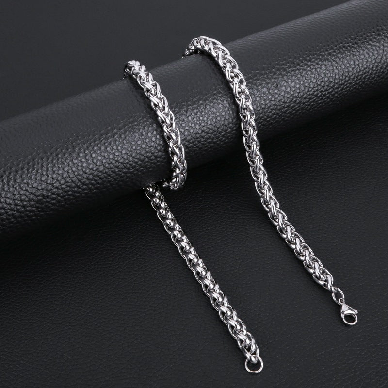 Women's & Men's Cuba Titanium Steel Basket Stainless Clavicle Goods Necklaces