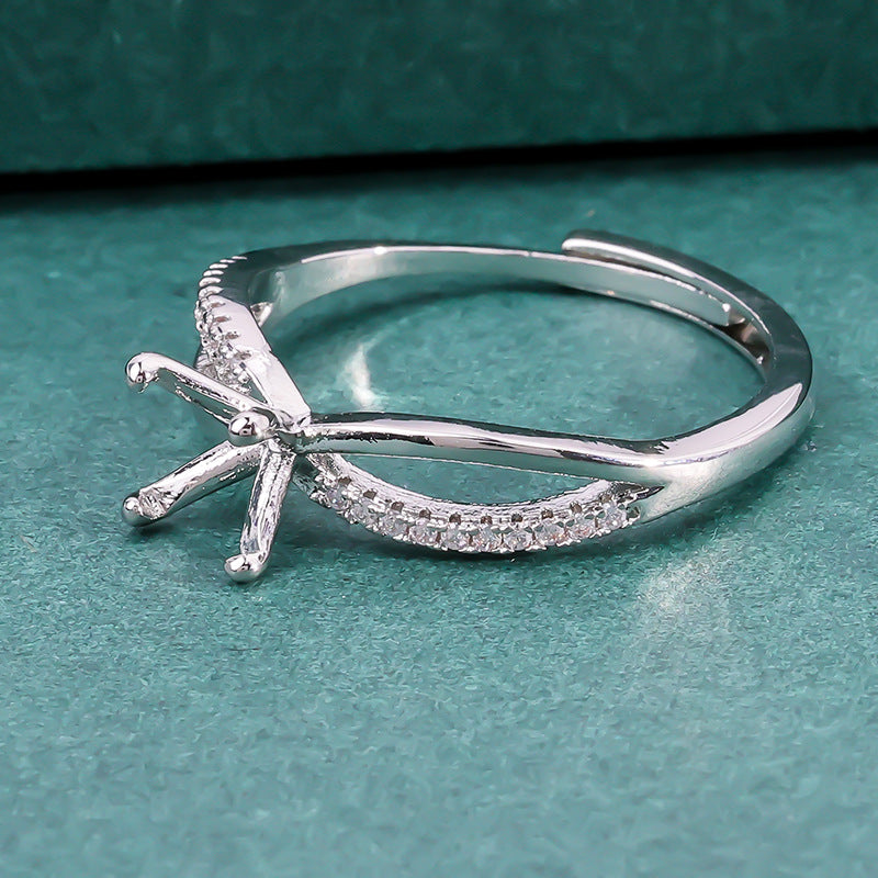 Inlaid Pointed Bottom Chinese Diamond Special Interest Light Ring