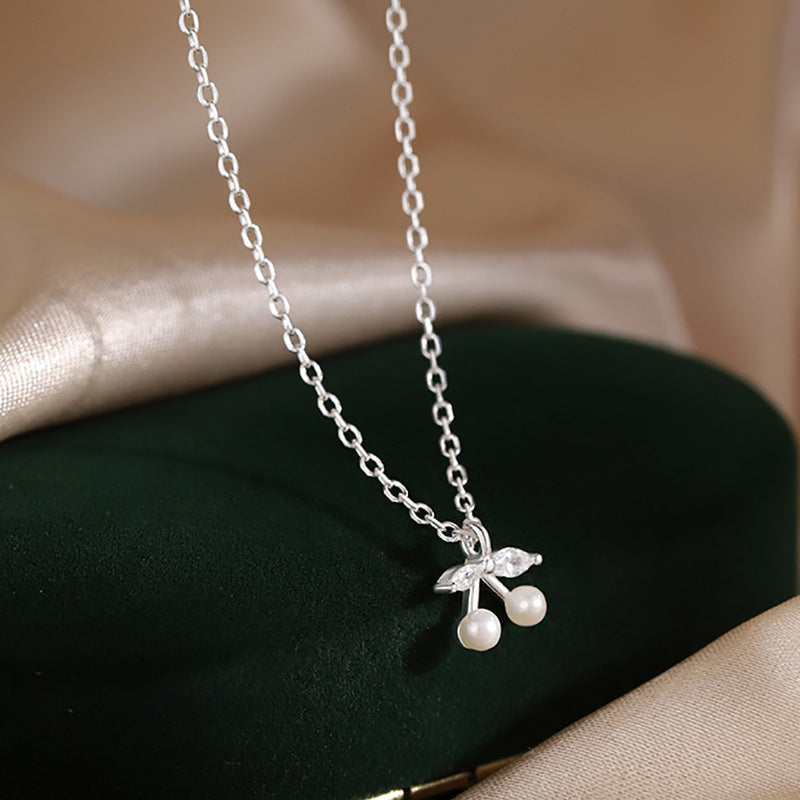 Women's Sterling Sier Cherry Cold Style Light Luxury Minority Necklace