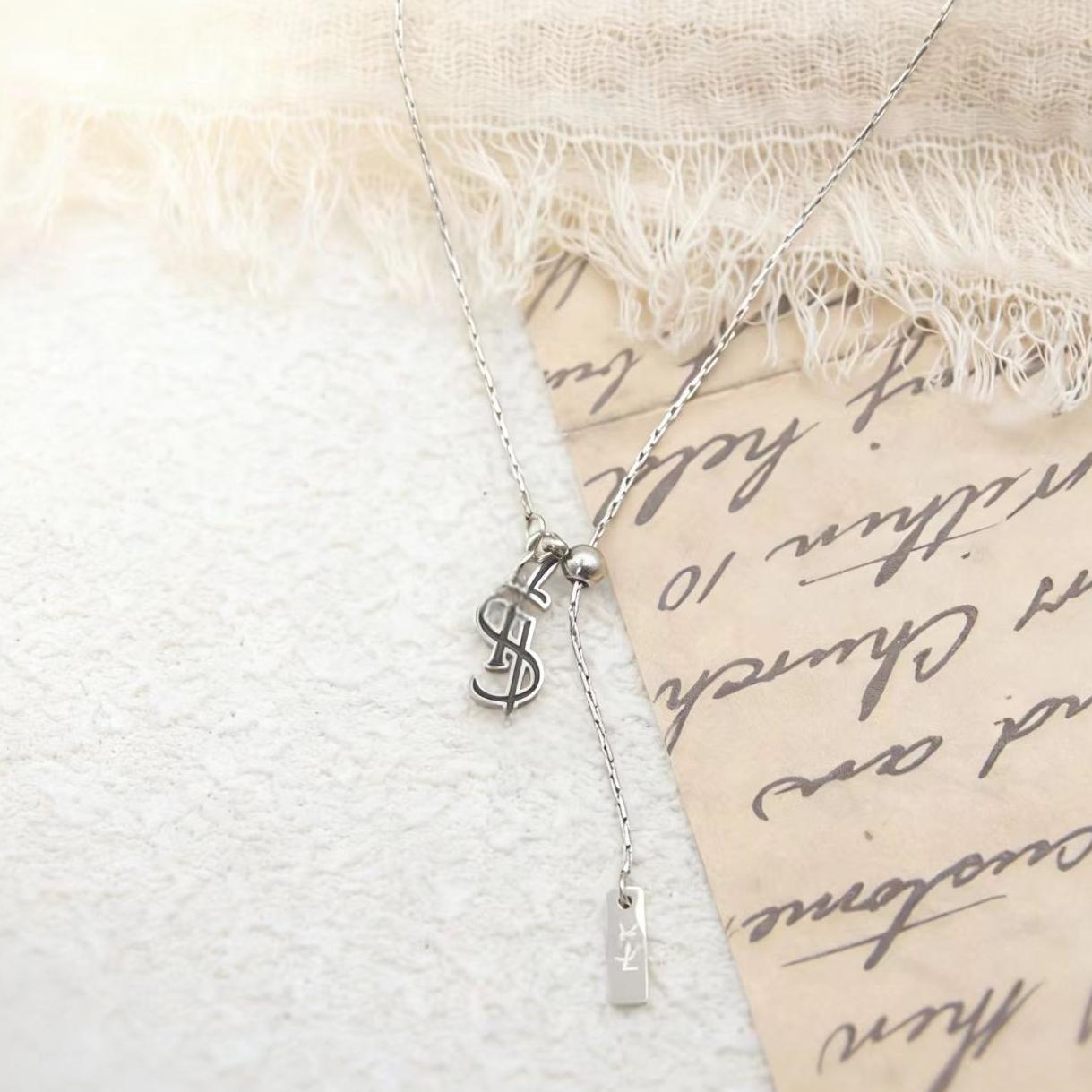 Titanium Steel Personalized Trendy Fresh Sweet Fashion Simple Adjustable Clavicle Necklaces