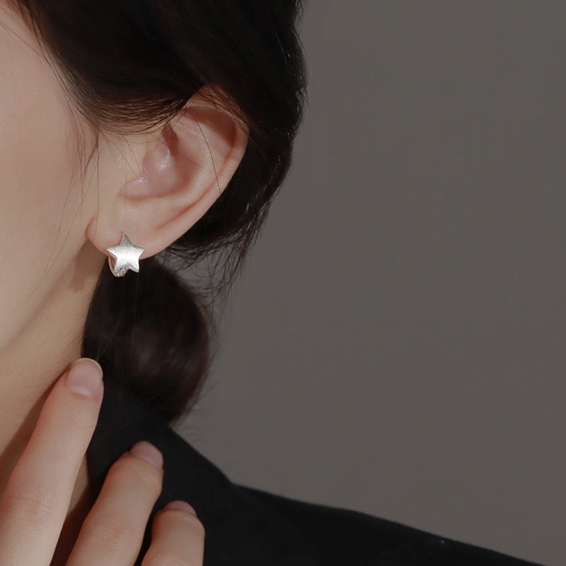 Light Luxury Temperament Niche Design Pentagram Summer Ear Buckle
