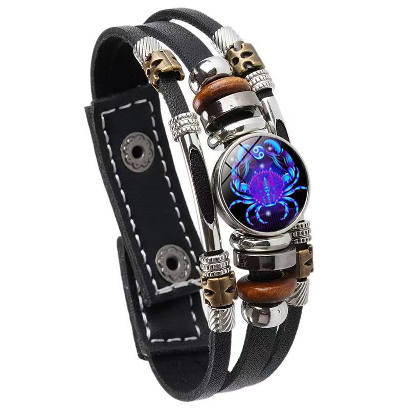 Twee Constellation Luminous Couple Leather Rope Brace Lace Simple Bracelet