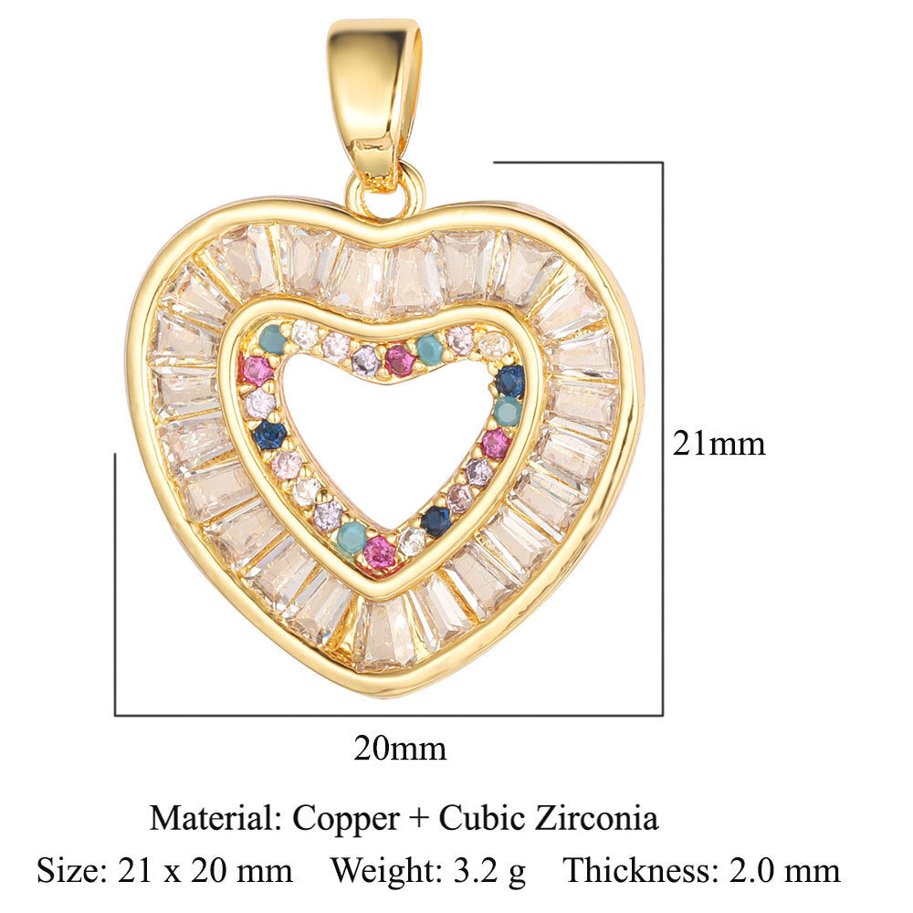 Lock Color Zirconium Jewelry Copper Micro Inlay Oval Pendants