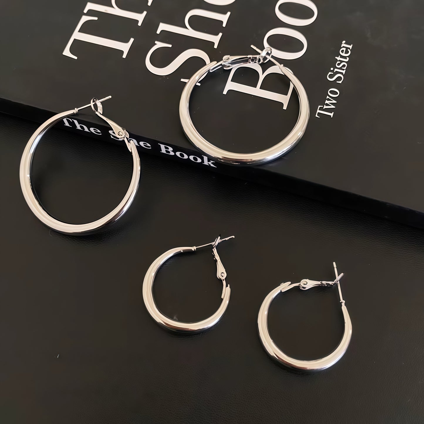 Women's Sier Needle Pigment Round Face Ear Light Luxury High Stud Earrings