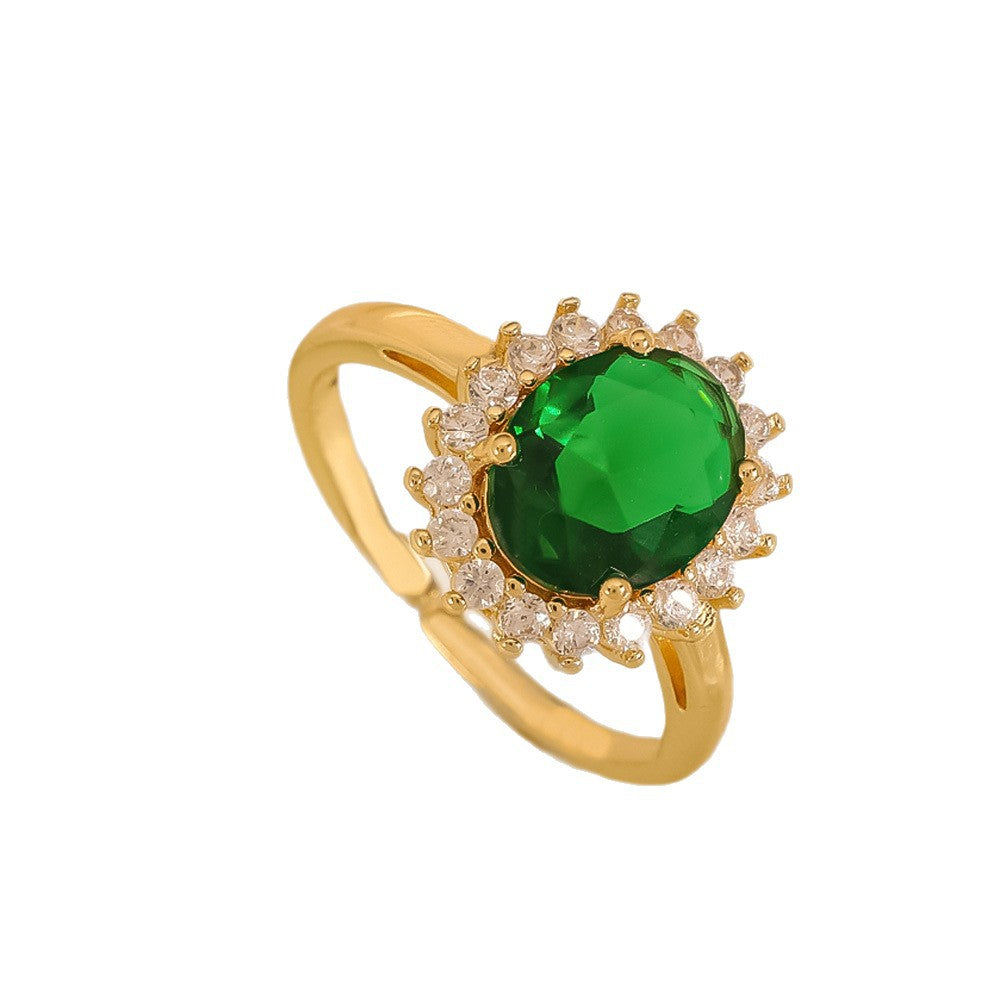 Women's Open-end Zircon Fashionable Classy Simple Cold Feeling Goddess Rings