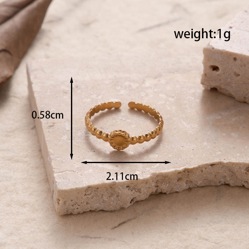 Steel Fashion Stainless Love Snake-shaped Ginkgo Leaf Special Ring