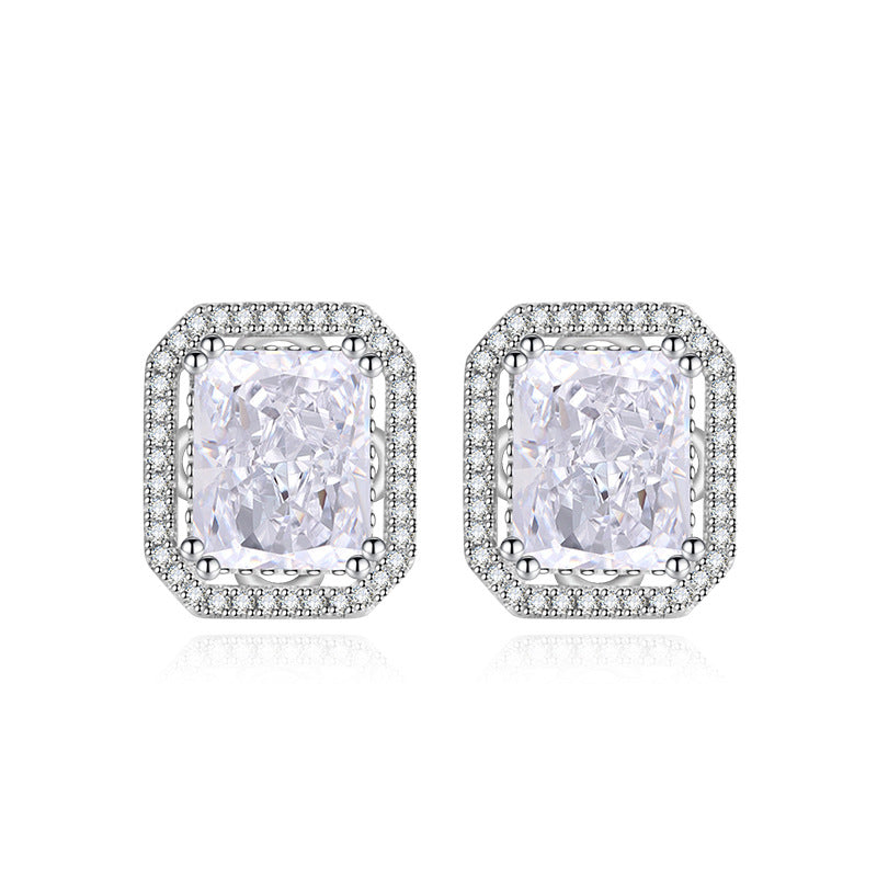 Yellow High Carbon Diamond With Pink Earrings