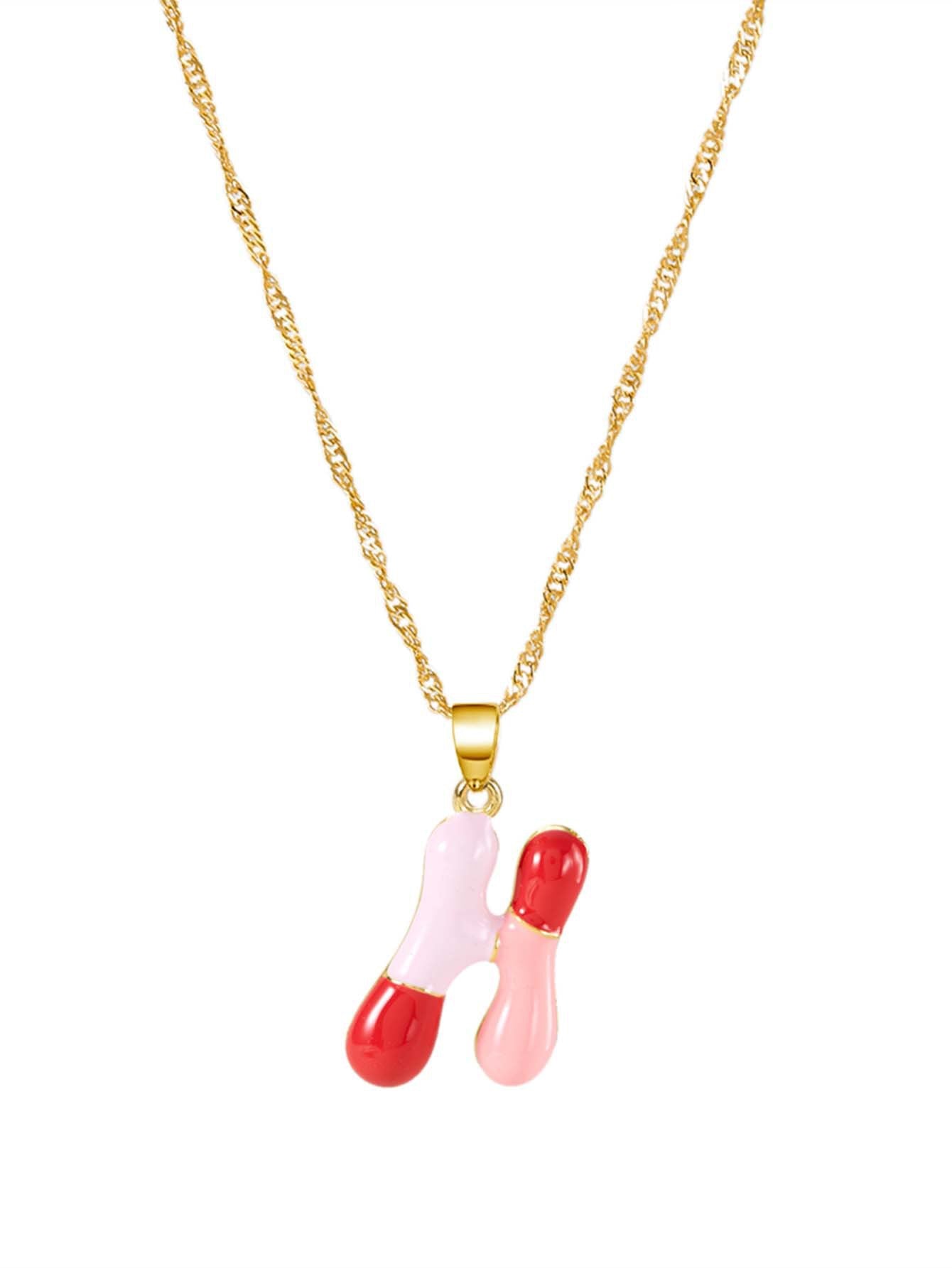 Jewelry Epoxy Bubble Dopamine Letter English Necklaces