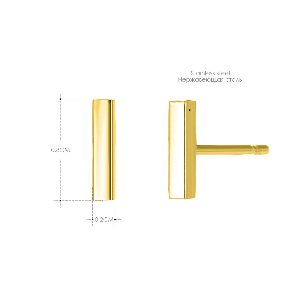 Stainless Steel Simple Punk Geometric Titanium Horizontal Stud Earrings