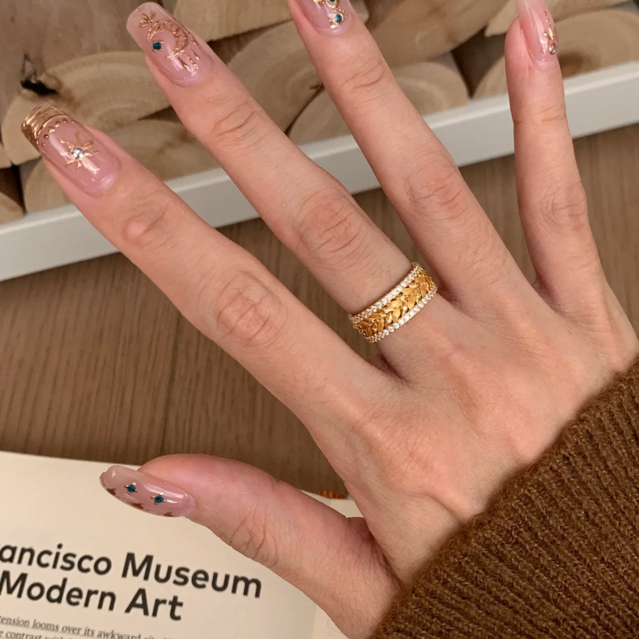 Panicle Safe Female Light Luxury Ancient Style Full Diamond Wheat Ring