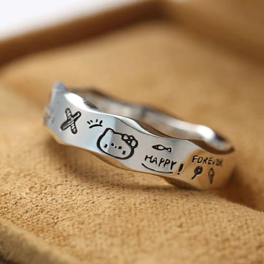 Design All Match Minimalism Iti Wavy Edge Exquisite Fashion Temperament Ring