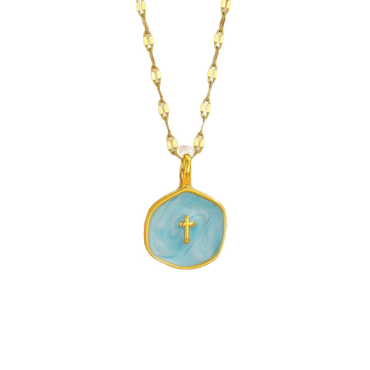 Women's Light Luxury Octagonal Round Cross For Temperament Necklace