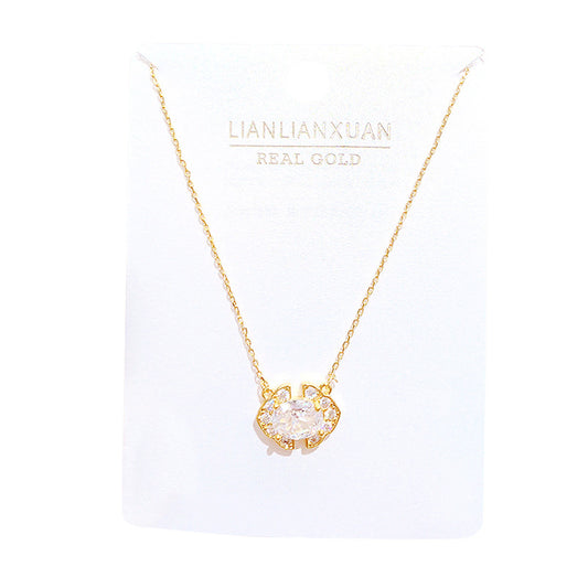 Women's Copper Summer High-grade Simple Refined Zircon Gold Necklaces