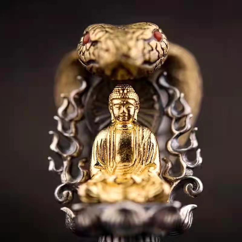 Vajra Rotatable Six Words Proverbs Buddha Monster Subduing Club Necklaces