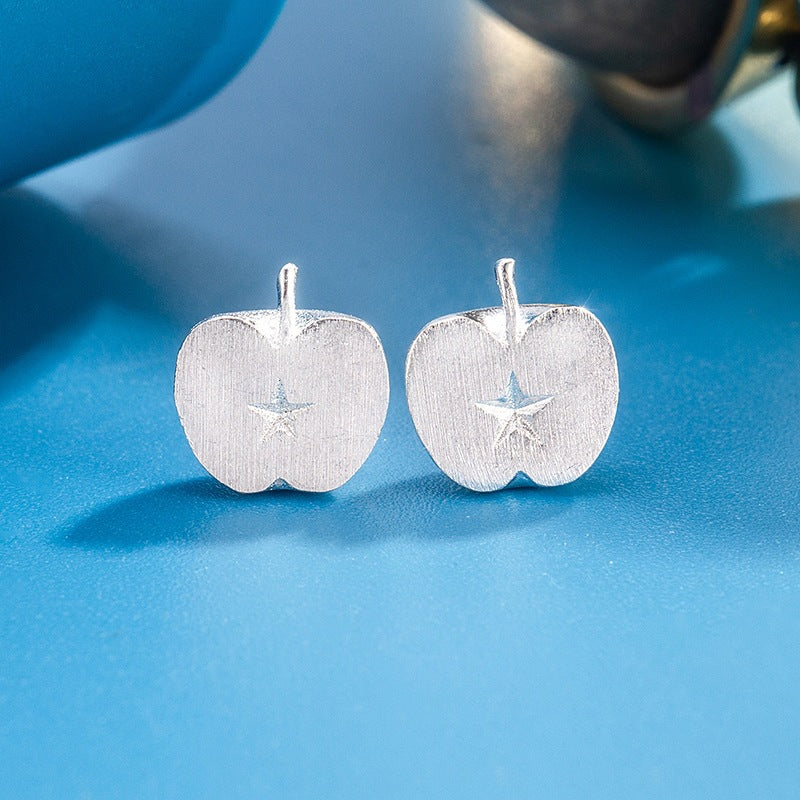 Women's Brushed Apple High-grade Design Unique Beautiful Stud Earrings