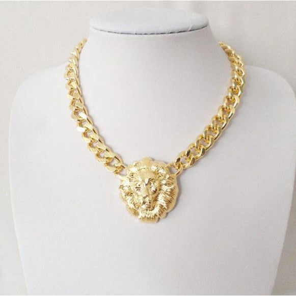 Female Hip Hop Lion's Head Street Cool Handsome Decorative Sweater Necklace