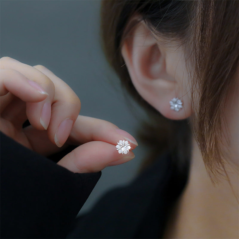 Women's Sier Snowflake Ear Trendy For Compact Rings