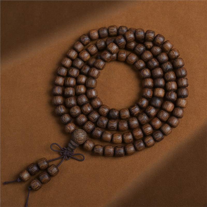 Natural Eaglewood White Round Beads Buddha Bracelet