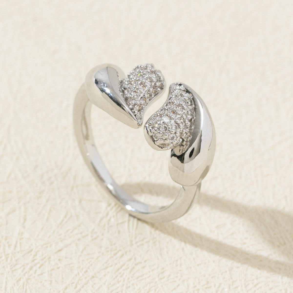 Cute Open Fashion Zircon Female Simple Ring