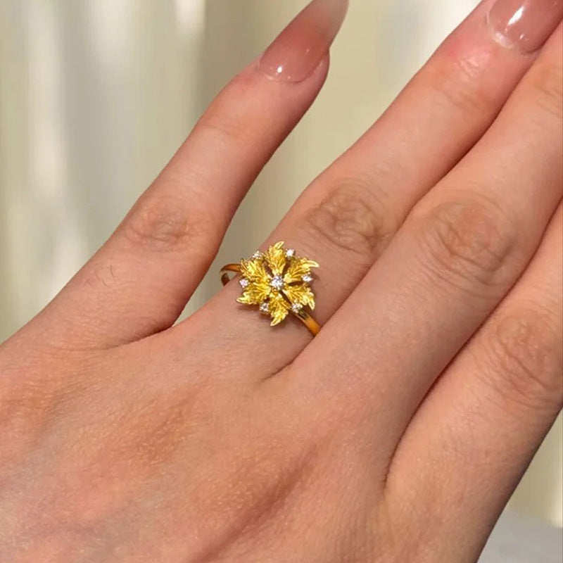 Women's Flower For Light Luxury Exquisite High Sense Index Finger Ring