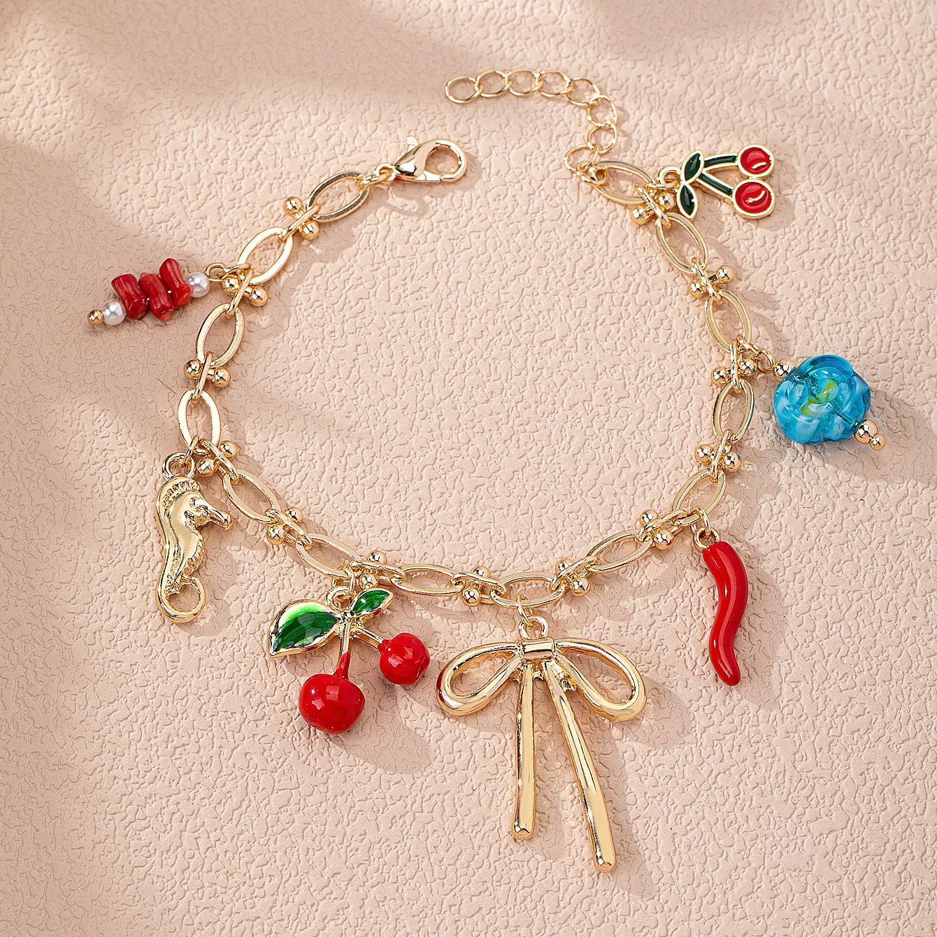 Women's Davey Heart-shaped Cherry Boots Horn Square Pendants