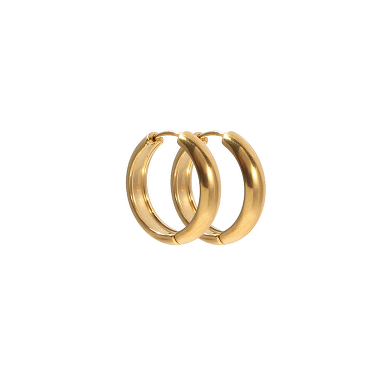 Stainless Steel Golden Ear Clip Trendy Elegant Earrings
