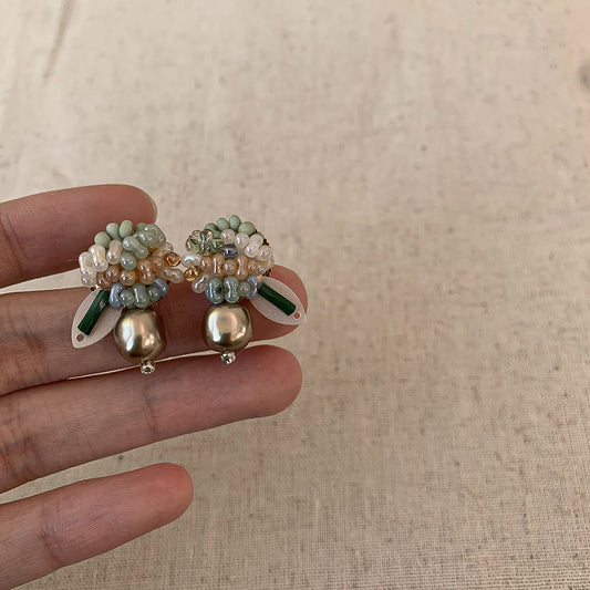 Atmosphere Flower Bud Beaded Female Special Interest Light Luxury High-grade Rings