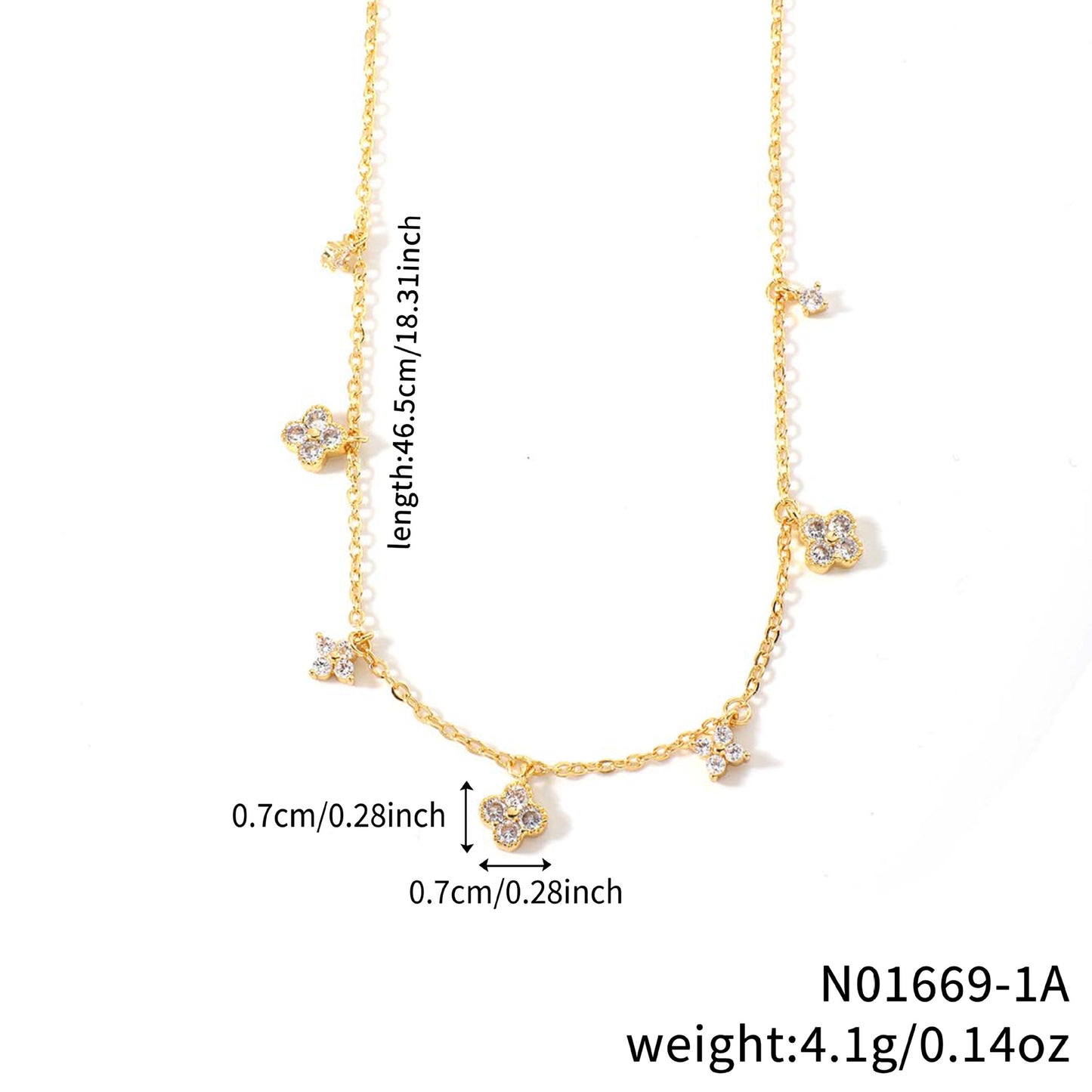 Elegant Light Luxury Clover Four-leaf Flower-shaped Clavicle Chain Necklaces