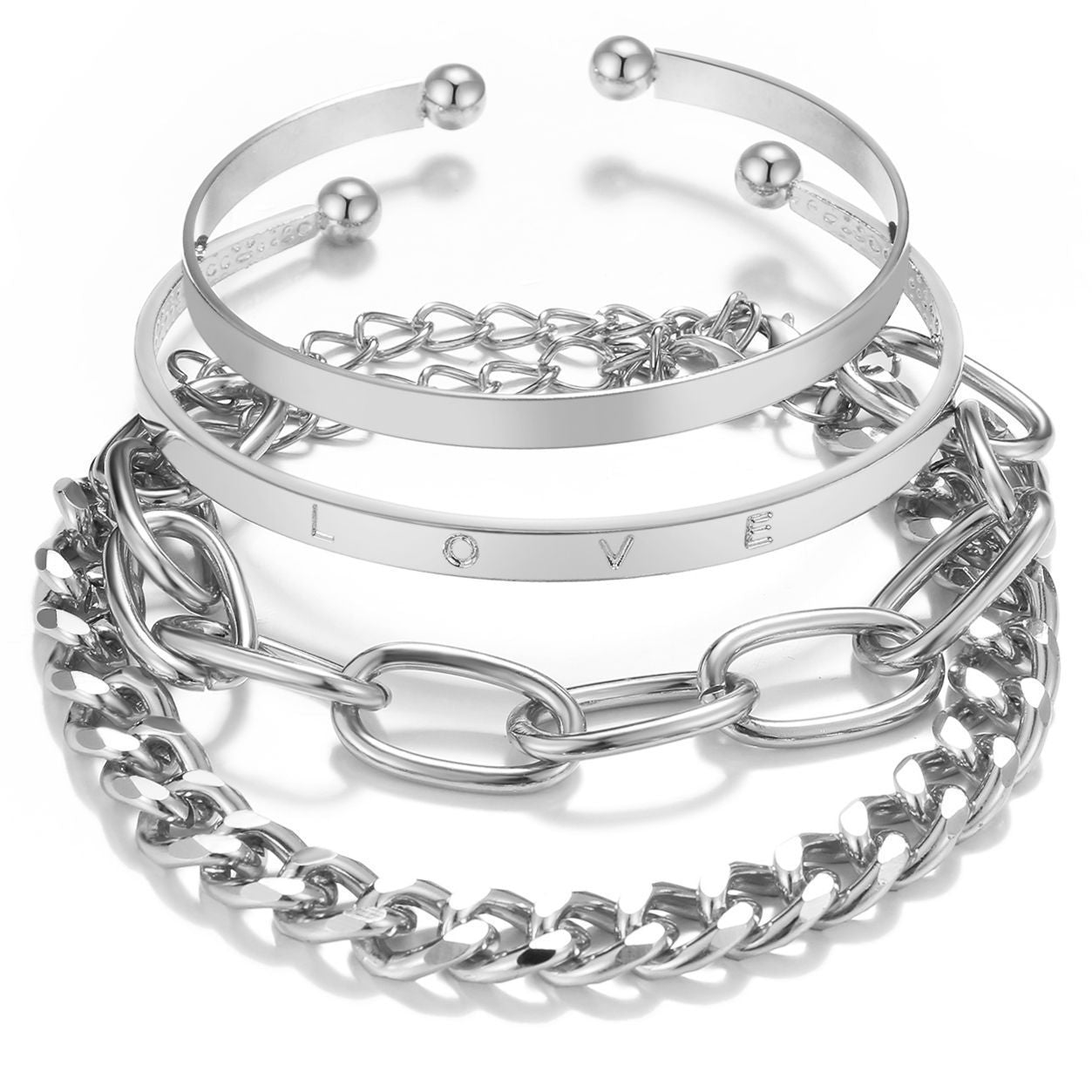 Charming Twist Glossy Irregular Punk Suit Bracelets