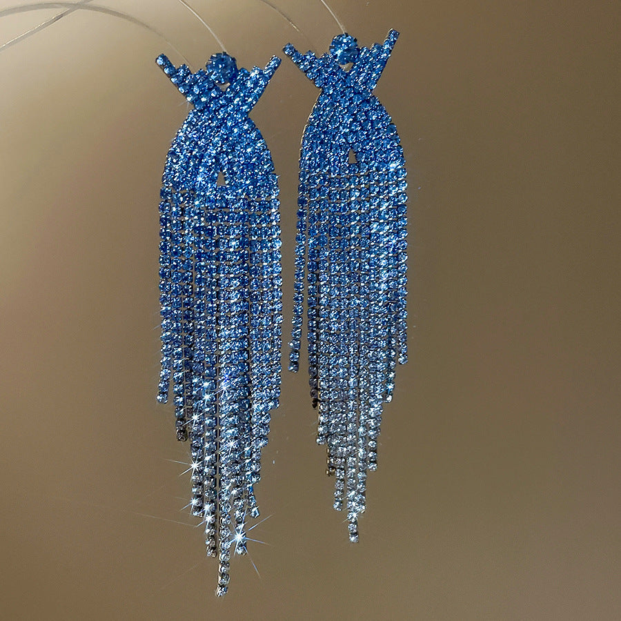 Women's Sier Diamond Tassel Light Luxury High-grade Simple Rings