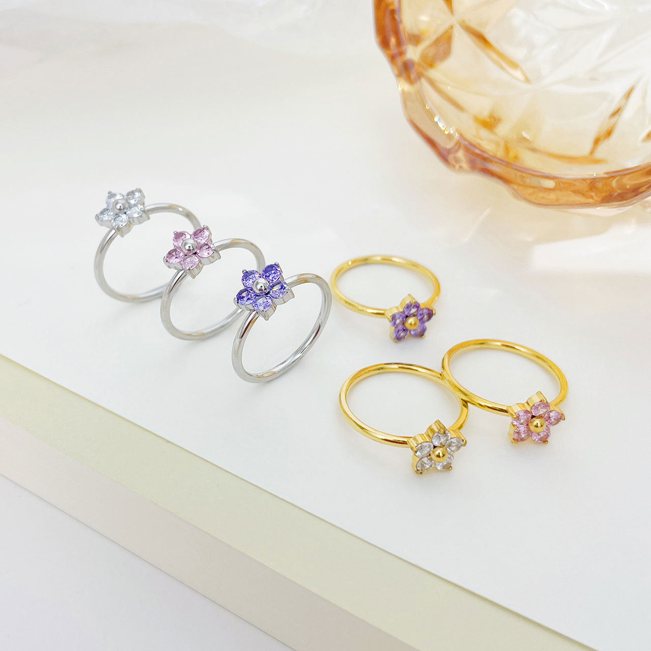 Flower Cold Style Personality High Sense Rings