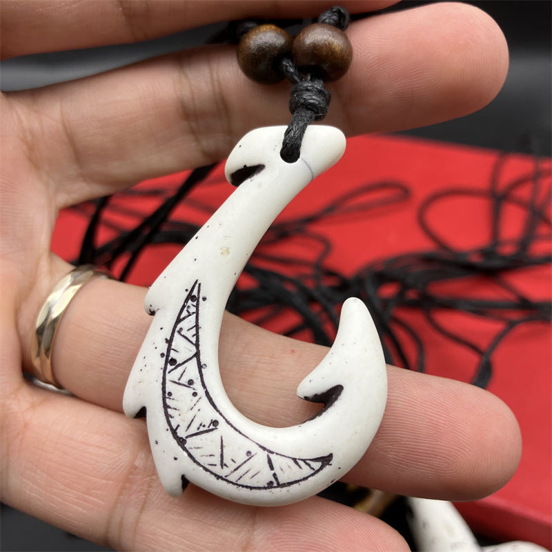 Accessories Vintage Resin Maori Fishhook Imitation Necklaces