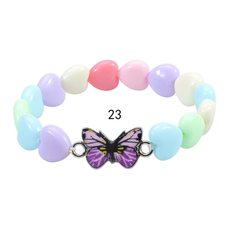 Children's Colorful Beaded Cute Butterfly Kindergarten Birthday Bracelets