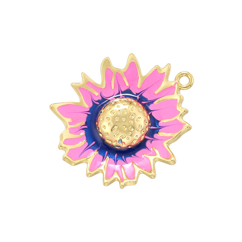 Colorful Oil Sunflower Female Personalized Accessories Pendants