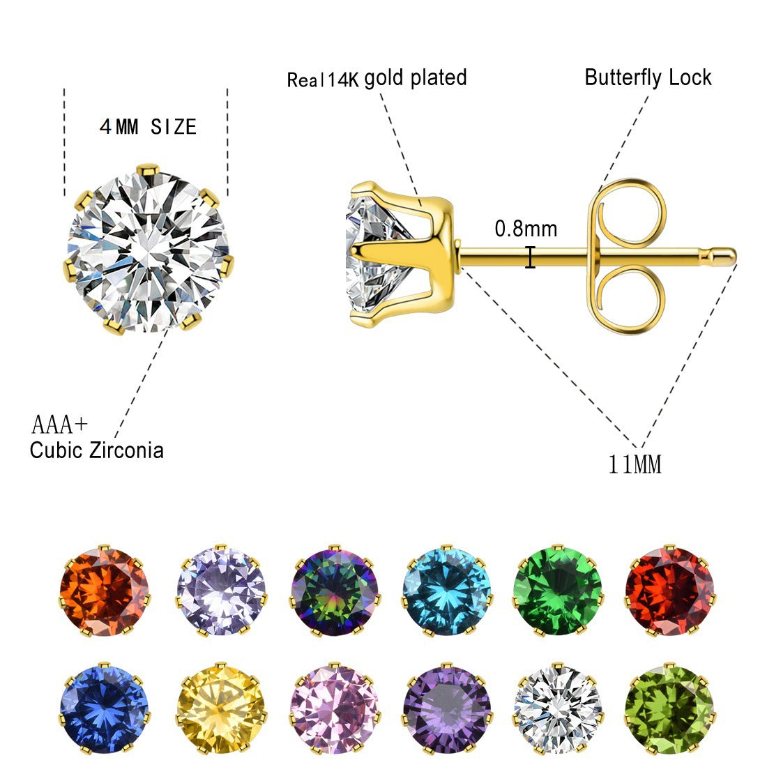 Graceful Constellation Ear Zircon Gold Trendy Earrings