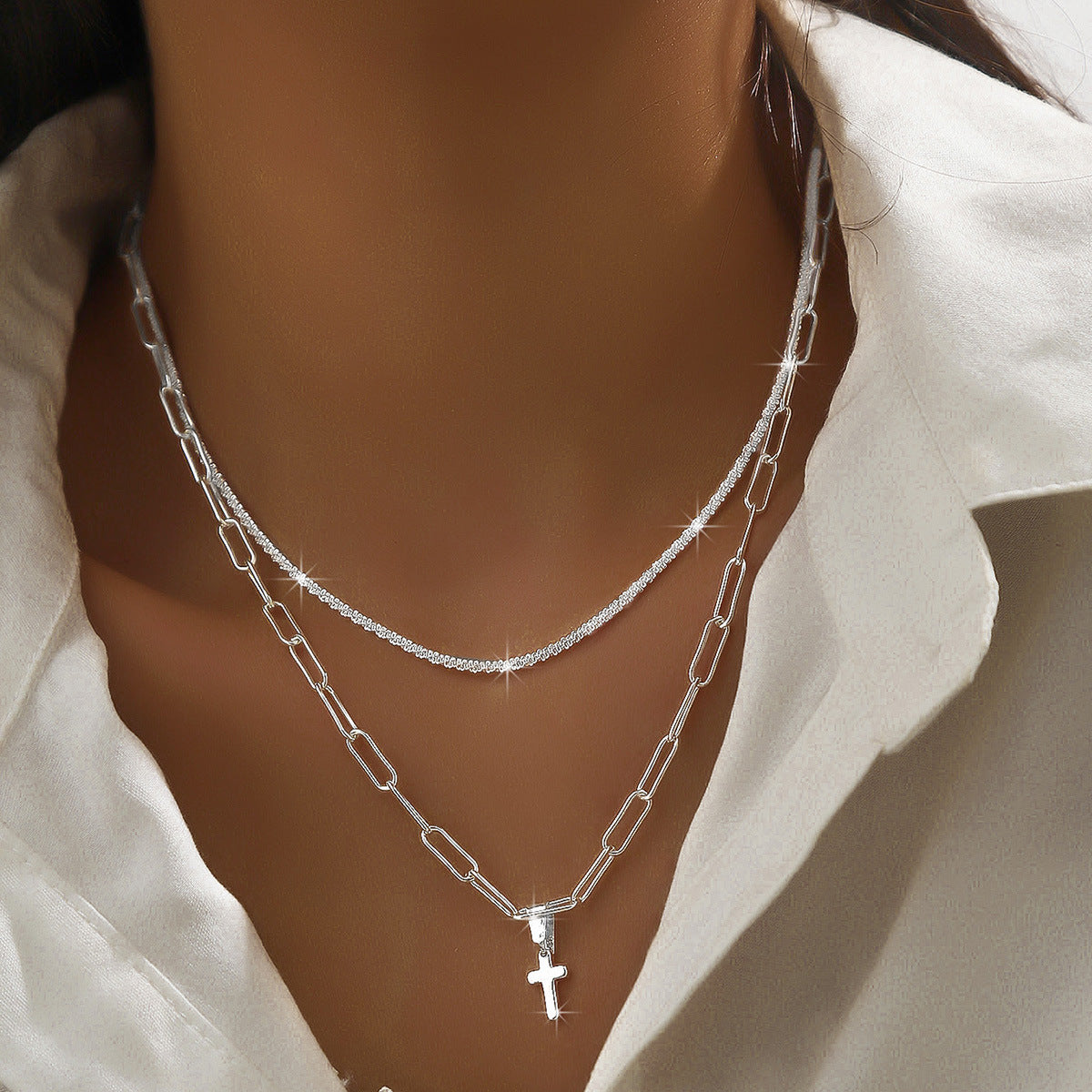 Cold Wind Sparkling Niche Design High-grade Light Luxury Shiny Necklaces