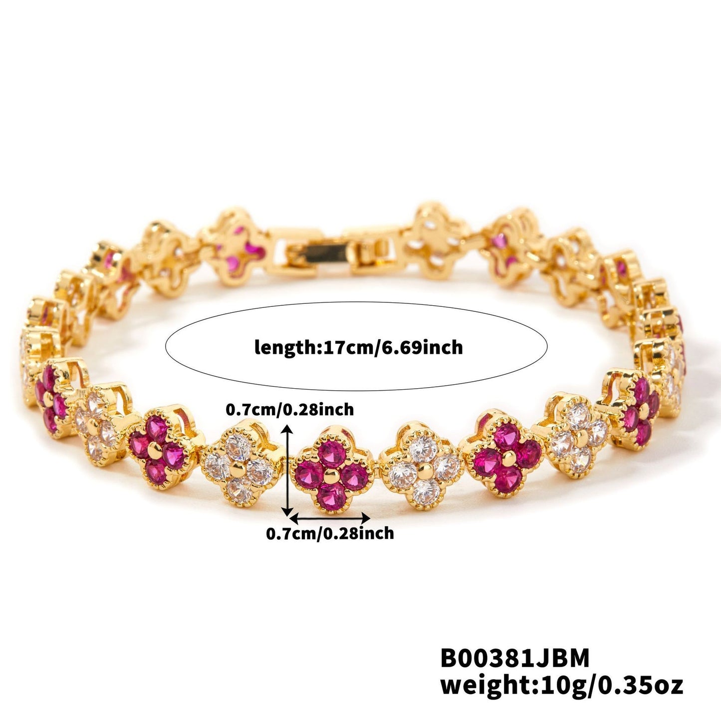 Casual Clover Colorful Zircon Fashion Design Bracelets